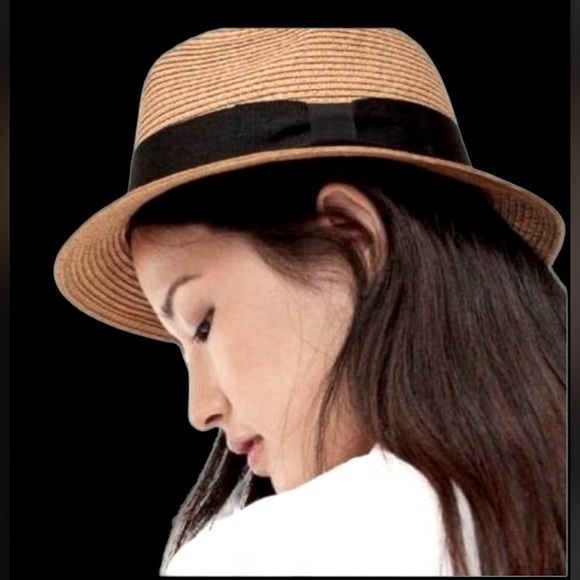 TALULA Aritzia Fedora Azure Skies Pelham Straw hat S/M - Picture 1 of 11